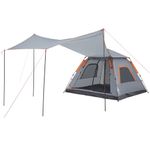 Sport si Outdoor - Camping - Corturi camping - Cort camping cupola 5 persoane, gri/portocaliu, setare rapida - Infinity.ro