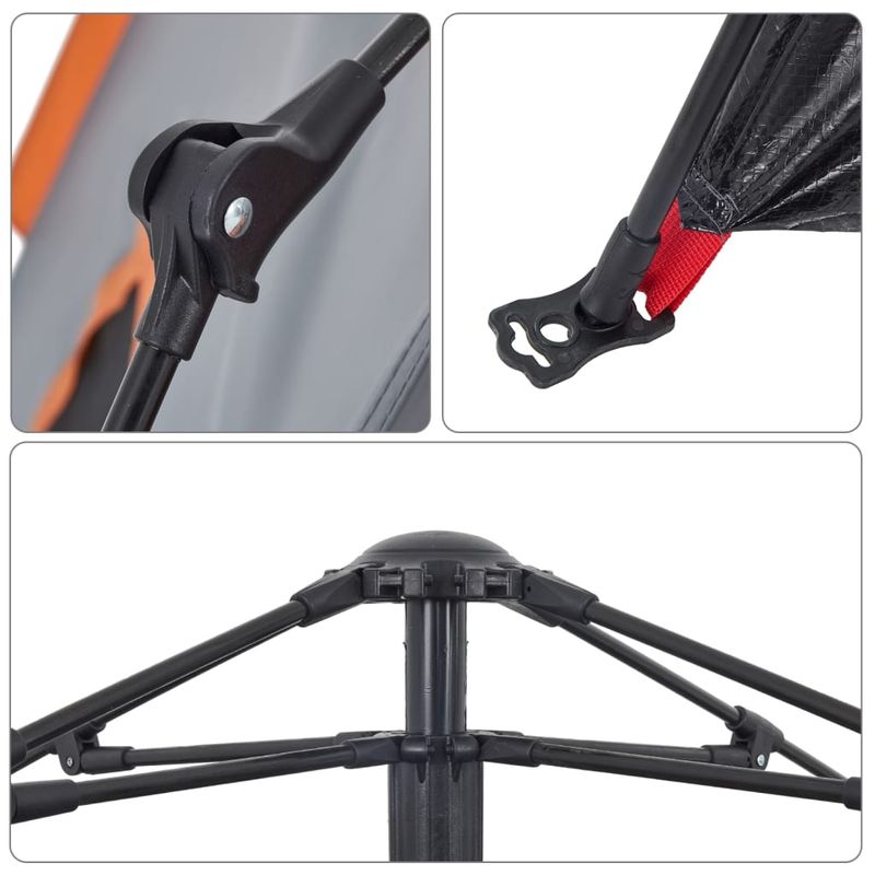 Sport si Outdoor - Camping - Corturi camping - Cort camping cupola 5 persoane, gri/portocaliu, setare rapida - Infinity.ro