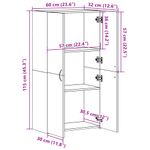 Casa si Gradina - Constructii - Depozitare, transport si protectie - Rafturi, fisete si vestiare - Fiset, stejar fumuriu, 60x32x115 cm, lemn prelucrat - Infinity.ro