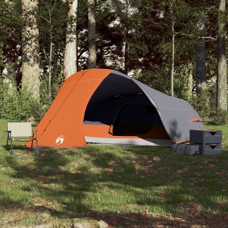 Sport si Outdoor - Camping - Corturi camping - Cort de camping pentru 4 persoane, gri/portocaliu, impermeabil - Infinity.ro