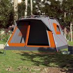 Sport si Outdoor - Camping - Corturi camping - Cort de familie pentru 7 persoane gri/ portocaliu setare rapida - Infinity.ro