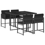 Casa si Gradina - Gradina si terasa - Mobilier exterior - Seturi mobila gradina - Set mobilier de gradina cu perne, 5 piese, negru, poliratan - Infinity.ro