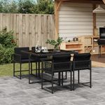 Casa si Gradina - Gradina si terasa - Mobilier exterior - Seturi mobila gradina - Set mobilier de gradina cu perne, 5 piese, negru, poliratan - Infinity.ro