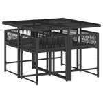 Casa si Gradina - Gradina si terasa - Mobilier exterior - Seturi mobila gradina - Set mobilier de gradina cu perne, 5 piese, negru, poliratan - Infinity.ro