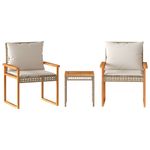 Casa si Gradina - Gradina si terasa - Mobilier exterior - Seturi mobila gradina - Set bistro cu perne, 3 piese, bej, poliratan si lemn acacia - Infinity.ro