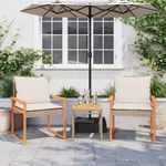 Casa si Gradina - Gradina si terasa - Mobilier exterior - Seturi mobila gradina - Set bistro cu perne, 3 piese, bej, poliratan si lemn acacia - Infinity.ro