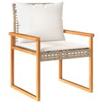 Casa si Gradina - Gradina si terasa - Mobilier exterior - Seturi mobila gradina - Set bistro cu perne, 3 piese, bej, poliratan si lemn acacia - Infinity.ro