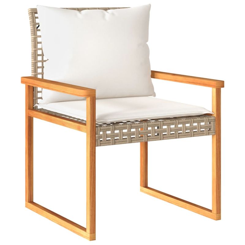 Casa si Gradina - Gradina si terasa - Mobilier exterior - Seturi mobila gradina - Set bistro cu perne, 3 piese, bej, poliratan si lemn acacia - Infinity.ro