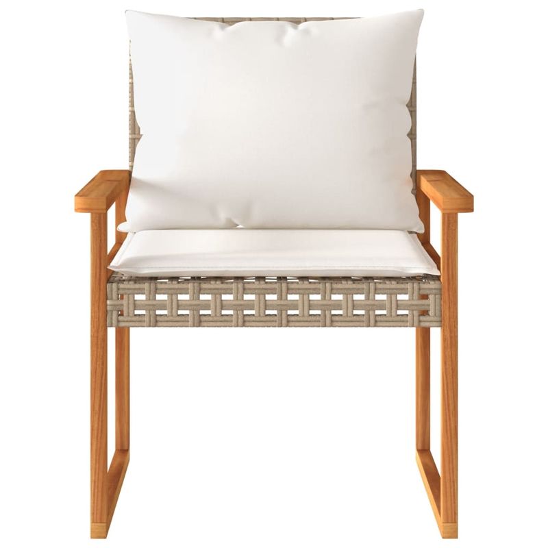 Casa si Gradina - Gradina si terasa - Mobilier exterior - Seturi mobila gradina - Set bistro cu perne, 3 piese, bej, poliratan si lemn acacia - Infinity.ro
