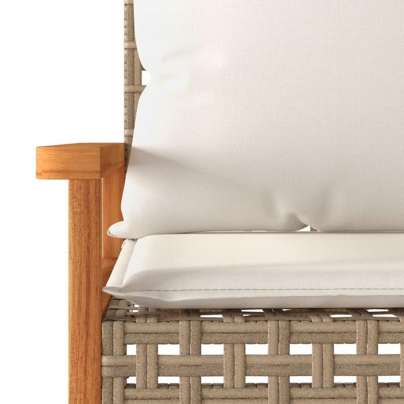 Casa si Gradina - Gradina si terasa - Mobilier exterior - Seturi mobila gradina - Set bistro cu perne, 3 piese, bej, poliratan si lemn acacia - Infinity.ro