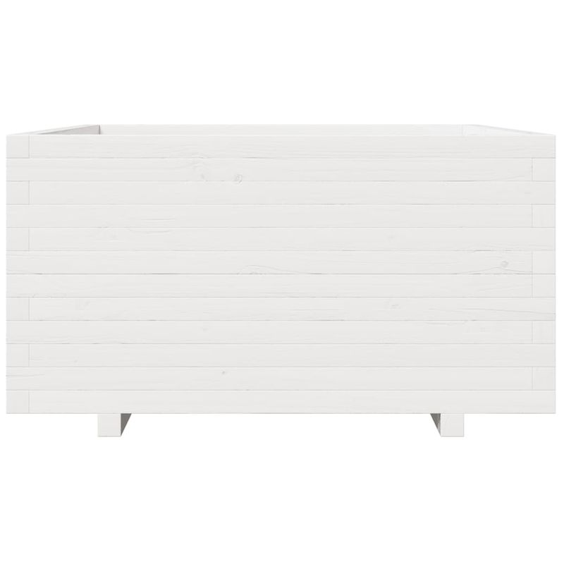 Casa si Gradina - Gradinarit si plante - Plante si ghivece - Ghivece si suporturi - Jardiniera de gradina, alb, 90x90x49,5 cm, lemn masiv de pin - Infinity.ro