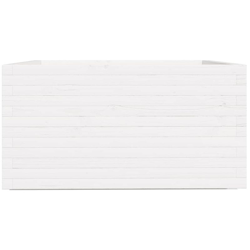 Casa si Gradina - Gradinarit si plante - Plante si ghivece - Ghivece si suporturi - Jardiniera de gradina, alb, 90x90x49,5 cm, lemn masiv de pin - Infinity.ro
