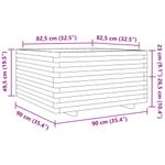 Casa si Gradina - Gradinarit si plante - Plante si ghivece - Ghivece si suporturi - Jardiniera de gradina, alb, 90x90x49,5 cm, lemn masiv de pin - Infinity.ro