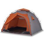 Sport si Outdoor - Camping - Corturi camping - Cort camping cupola 4 persoane, gri/portocaliu, setare rapida - Infinity.ro