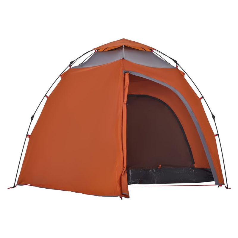 Sport si Outdoor - Camping - Corturi camping - Cort camping cupola 4 persoane, gri/portocaliu, setare rapida - Infinity.ro