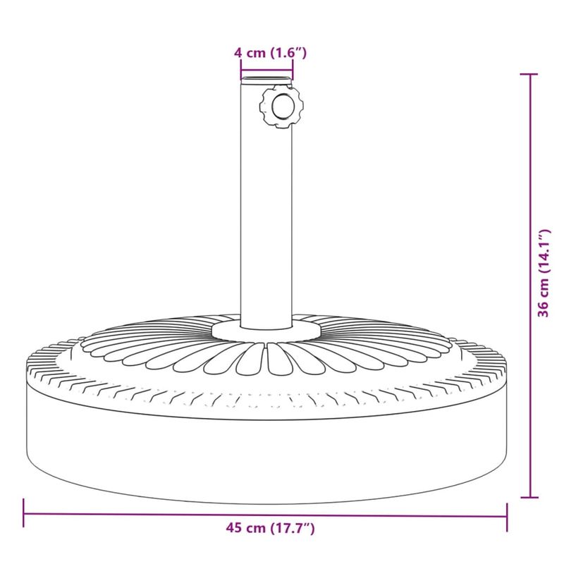 Casa si Gradina - Gradina si terasa - Umbrele si pavilioane - Umbrele - Suport umbrela pentru stalpi Ø38 / 48 mm, 25 kg, rotund - Infinity.ro