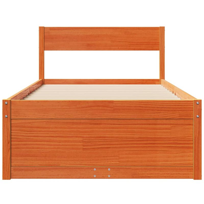 Casa si Gradina - Mobilier - Paturi si accesorii - Paturi - Cadru de pat cu sertare, maro ceruit, 90x190 cm, lemn de pin - Infinity.ro