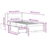 Casa si Gradina - Mobilier - Paturi si accesorii - Paturi - Cadru de pat cu sertare, maro ceruit, 90x190 cm, lemn de pin - Infinity.ro