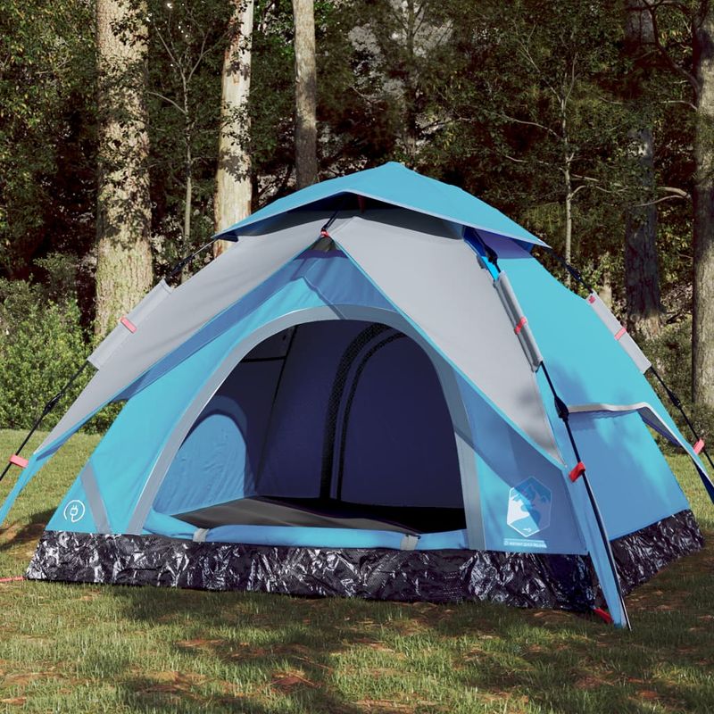 Sport si Outdoor - Camping - Corturi camping - Cort de camping cupola 4 persoane, setare rapida, albastru - Infinity.ro