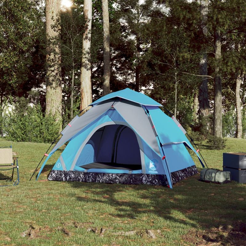 Sport si Outdoor - Camping - Corturi camping - Cort de camping cupola 4 persoane, setare rapida, albastru - Infinity.ro