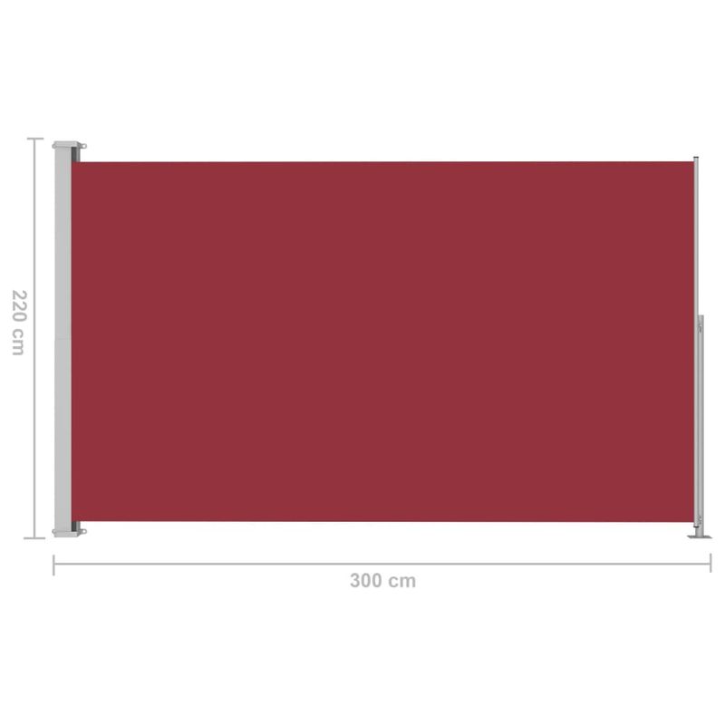 Casa si Gradina - Gradina si terasa - Umbrele si pavilioane - Umbrele - Copertina laterala retractabila terasa, rosu, 220x300 cm - Infinity.ro