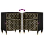 Casa si Gradina - Mobilier - Comode si corpuri - Noptiere - Noptiera, 50x33x60 cm, lemn masiv de mango - Infinity.ro