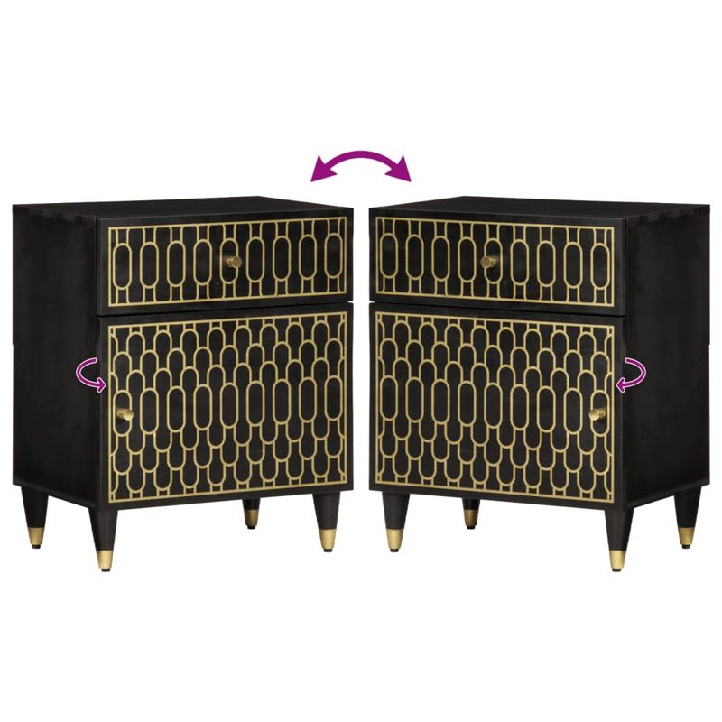 Casa si Gradina - Mobilier - Comode si corpuri - Noptiere - Noptiera, 50x33x60 cm, lemn masiv de mango - Infinity.ro