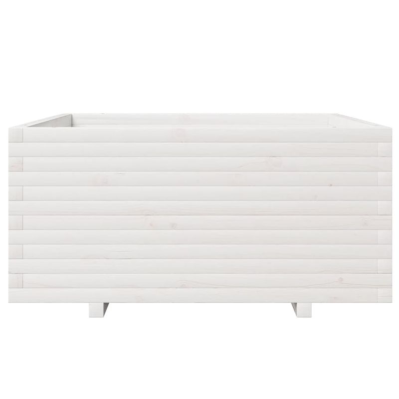 Casa si Gradina - Gradinarit si plante - Plante si ghivece - Ghivece si suporturi - Jardiniera de gradina, alb, 100x100x49,5 cm, lemn masiv de pin - Infinity.ro