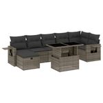 Casa si Gradina - Gradina si terasa - Mobilier exterior - Seturi mobila gradina - Set canapele de gradina cu perne, 8 piese, gri, poliratan - Infinity.ro