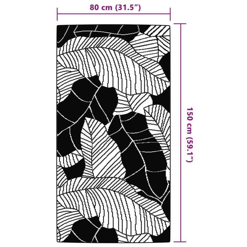 Casa si Gradina - Textile si covoare - Covoare - Covoare casa - Covor de exterior, frunză, 80x150 cm, PP - Infinity.ro