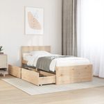 Casa si Gradina - Mobilier - Paturi si accesorii - Paturi - Cadru Pat cu Sertare 100x200 cm Lemn Masiv Pin - Infinity.ro