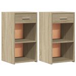 Casa si Gradina - Mobilier - Comode si corpuri - Noptiere - Noptiere, 2 buc., stejar sonoma, 35x34x65 cm, lemn prelucrat - Infinity.ro