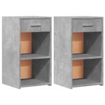 Casa si Gradina - Mobilier - Comode si corpuri - Noptiere - Noptiere, 2 buc., gri beton, 35x34x65 cm, lemn prelucrat - Infinity.ro