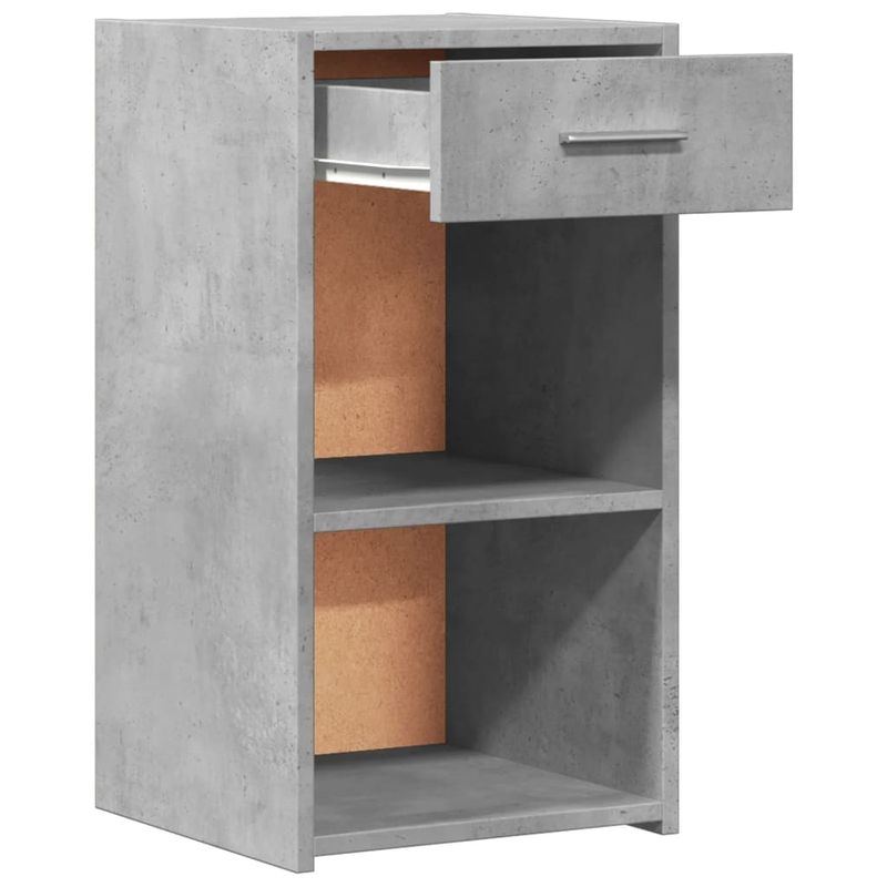 Casa si Gradina - Mobilier - Comode si corpuri - Noptiere - Noptiere, 2 buc., gri beton, 35x34x65 cm, lemn prelucrat - Infinity.ro
