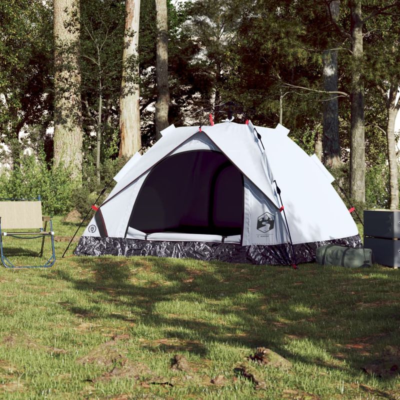 Sport si Outdoor - Camping - Corturi camping - Cort de camping 3 persoane, alb opac, setare rapida, tesatura - Infinity.ro