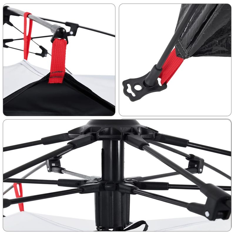 Sport si Outdoor - Camping - Corturi camping - Cort de camping 3 persoane, alb opac, setare rapida, tesatura - Infinity.ro