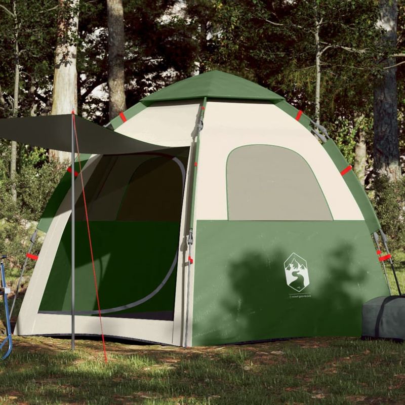 Sport si Outdoor - Camping - Corturi camping - Cort de familie pentru 4 persoane verde setare rapida - Infinity.ro