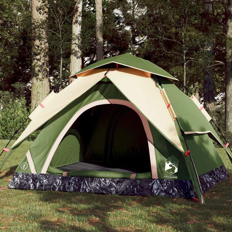 Sport si Outdoor - Camping - Corturi camping - Cort de camping cupola 3 persoane, setare rapida, verde - Infinity.ro