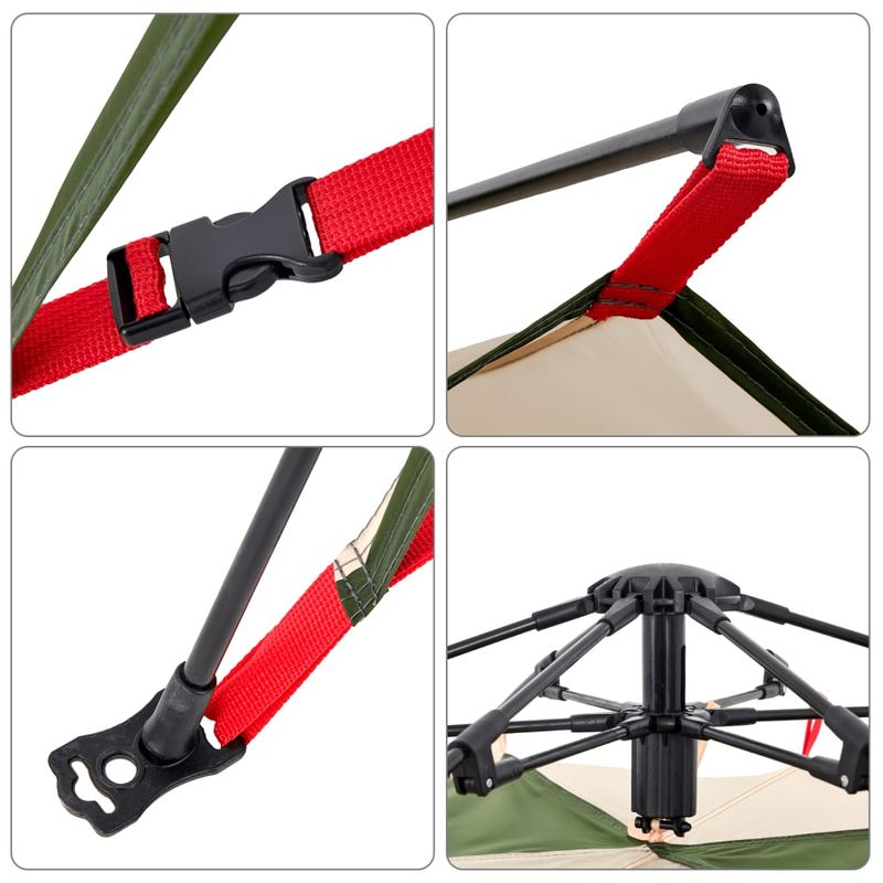 Sport si Outdoor - Camping - Corturi camping - Cort de camping cupola 3 persoane, setare rapida, verde - Infinity.ro