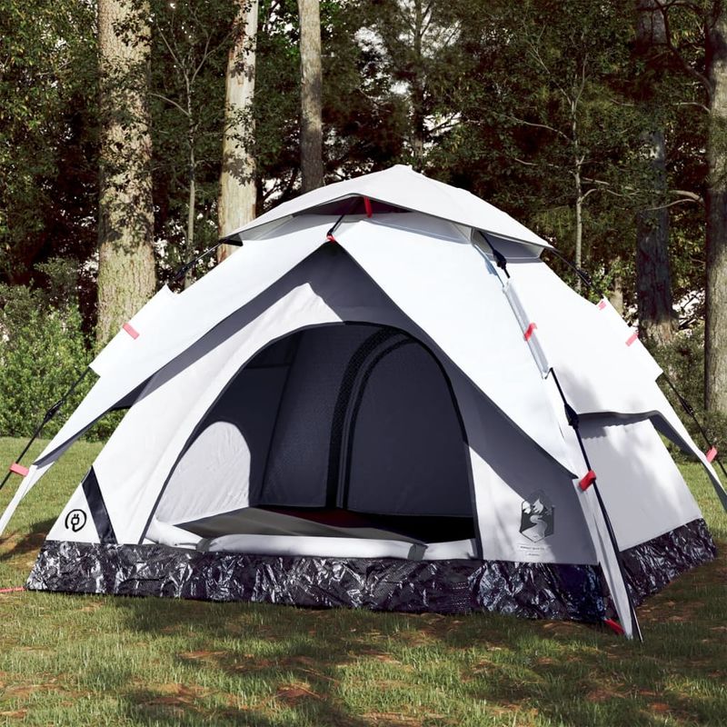 Sport si Outdoor - Camping - Corturi camping - Cort de camping 3 persoane, alb opac, setare rapida, tesatura - Infinity.ro