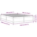 Casa si Gradina - Mobilier - Paturi si accesorii - Paturi - Cadru de pat, maro ceruit, 140x190 cm, lemn masiv de pin - Infinity.ro