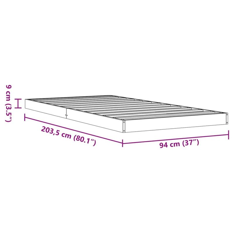 Casa si Gradina - Mobilier - Paturi si accesorii - Paturi - Cadru de pat, maro ceruit, 90x200 cm, lemn masiv de pin - Infinity.ro