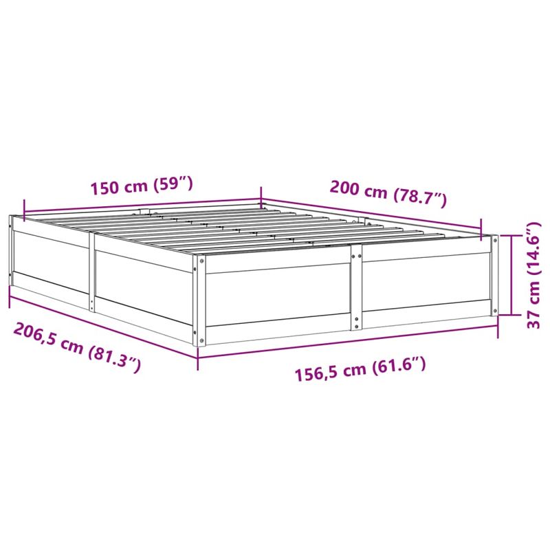 Casa si Gradina - Mobilier - Paturi si accesorii - Paturi - Cadru de pat, maro ceruit, 150x200 cm, lemn masiv de pin - Infinity.ro