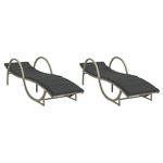 Casa si Gradina - Gradina si terasa - Mobilier exterior - Scaune si sezlonguri gradina - Sezlonguri de plaja cu perne, 2 buc., gri deschis, poliratan - Infinity.ro