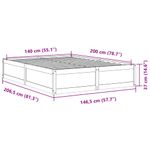 Casa si Gradina - Mobilier - Paturi si accesorii - Paturi - Cadru de pat, alb, 140x200 cm, lemn masiv de pin - Infinity.ro