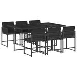 Casa si Gradina - Gradina si terasa - Mobilier exterior - Seturi mobila gradina - Set mobilier de gradina cu perne, 7 piese, negru, poliratan - Infinity.ro