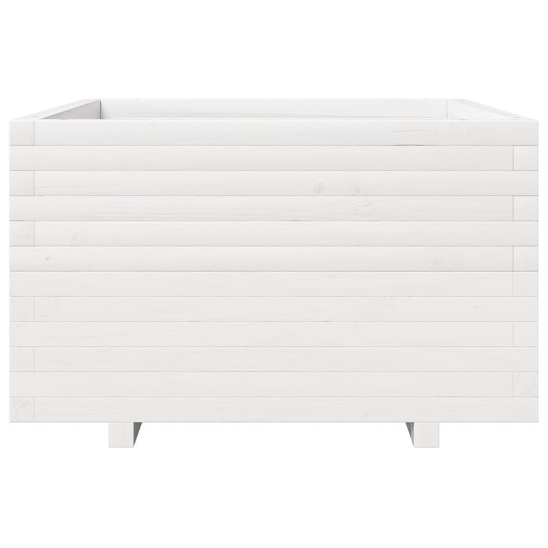 Casa si Gradina - Gradinarit si plante - Plante si ghivece - Ghivece si suporturi - Jardiniera de gradina, alb, 80x80x49,5 cm, lemn masiv de pin - Infinity.ro