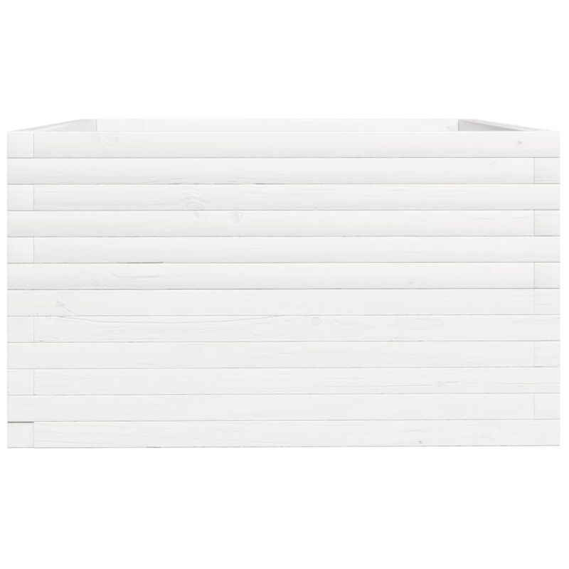 Casa si Gradina - Gradinarit si plante - Plante si ghivece - Ghivece si suporturi - Jardiniera de gradina, alb, 80x80x49,5 cm, lemn masiv de pin - Infinity.ro