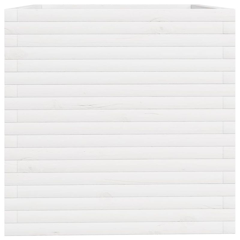 Casa si Gradina - Gradinarit si plante - Plante si ghivece - Ghivece si suporturi - Jardiniera de gradina, alb, 70x70x72,5 cm, lemn masiv de pin - Infinity.ro