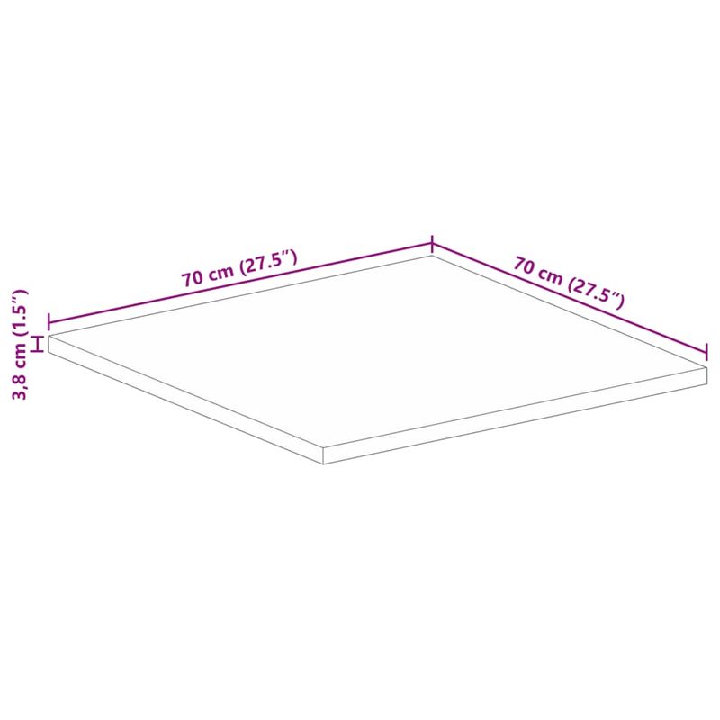 Casa si Gradina - Mobilier - Feronerie si accesorii mobila - Blat de masa patrat, 70x70x3,8 cm, lemn masiv de mango (finisaj stejar) - Infinity.ro